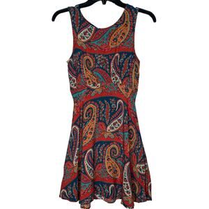 Free People Paisley Dress Dancing Pretty Paisley Sleeveless Tank Size 0 Hippie